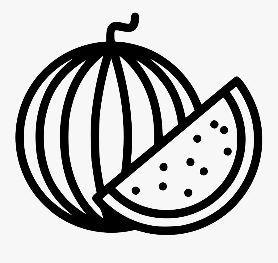 Watermelon Slice Food Plant Tree - Watermelon Black And White Png, Transparent Clipart