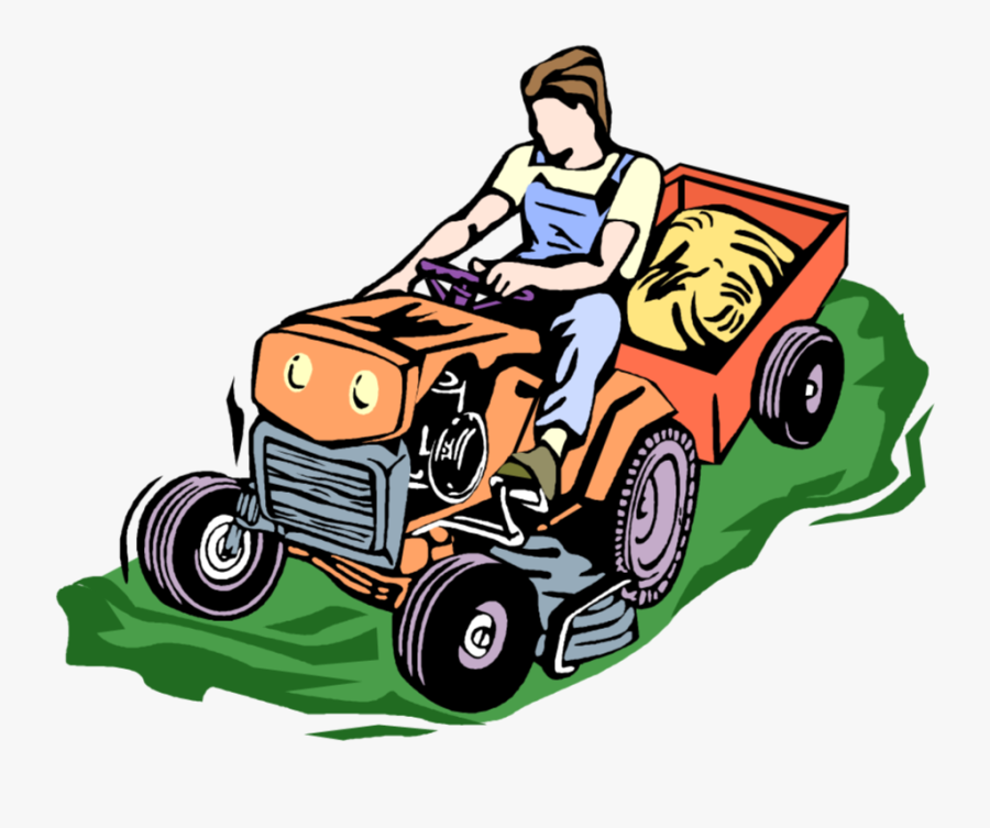 Vector Illustration Of Riding Mower Yard Work Lawn - Lawn Mower, Transparent Clipart