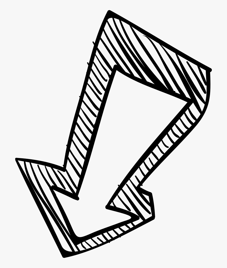 Down Arrow Sketch Comments - Cute Arrow Pointing Down, Transparent Clipart