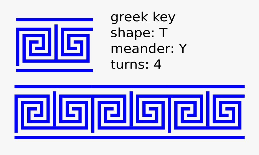Clipart - Greek Key Meander, Transparent Clipart