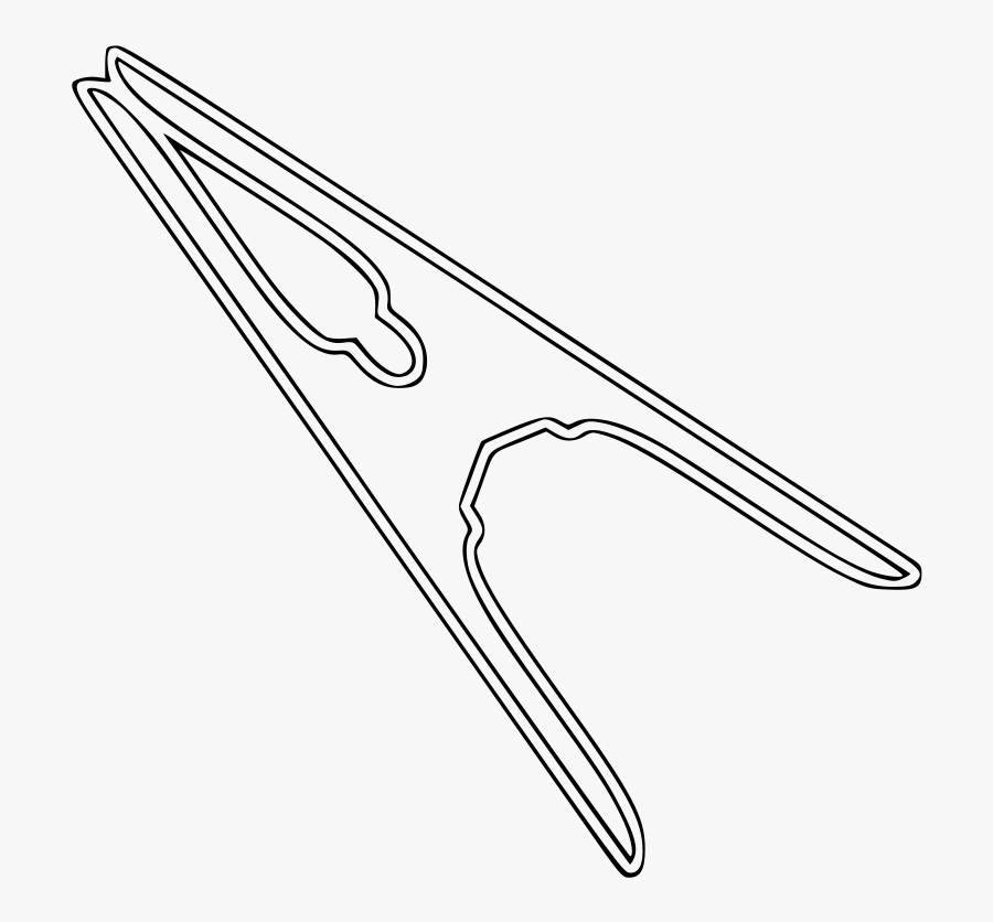 Line Art,angle,area - Outline Image Of Peg, Transparent Clipart