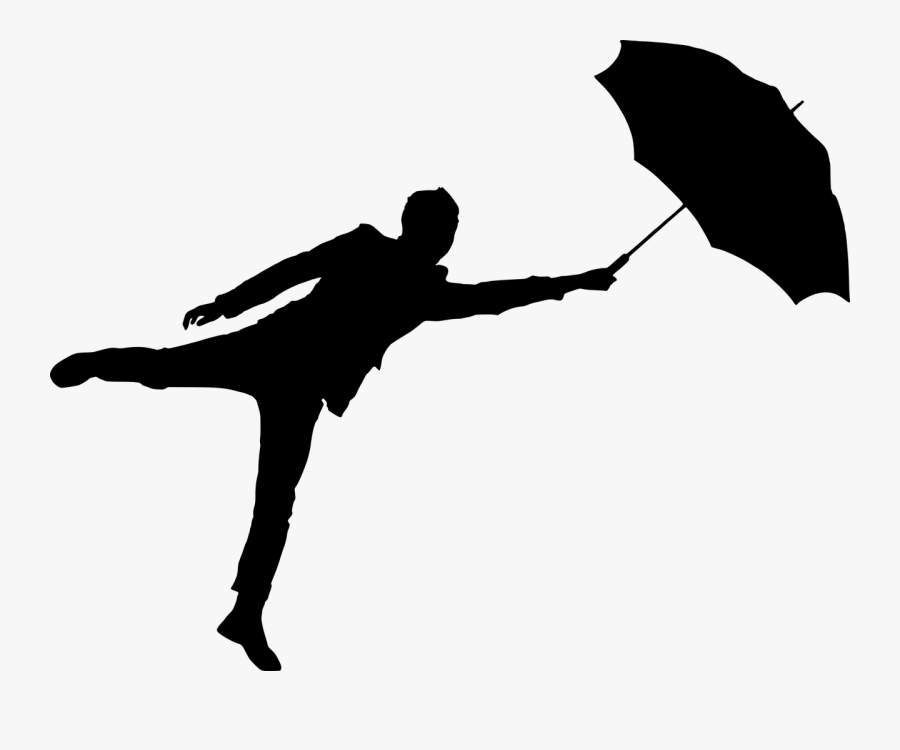 Clip Art Portable Network Graphics Silhouette Vector - Silhouette Man With Umbrella, Transparent Clipart