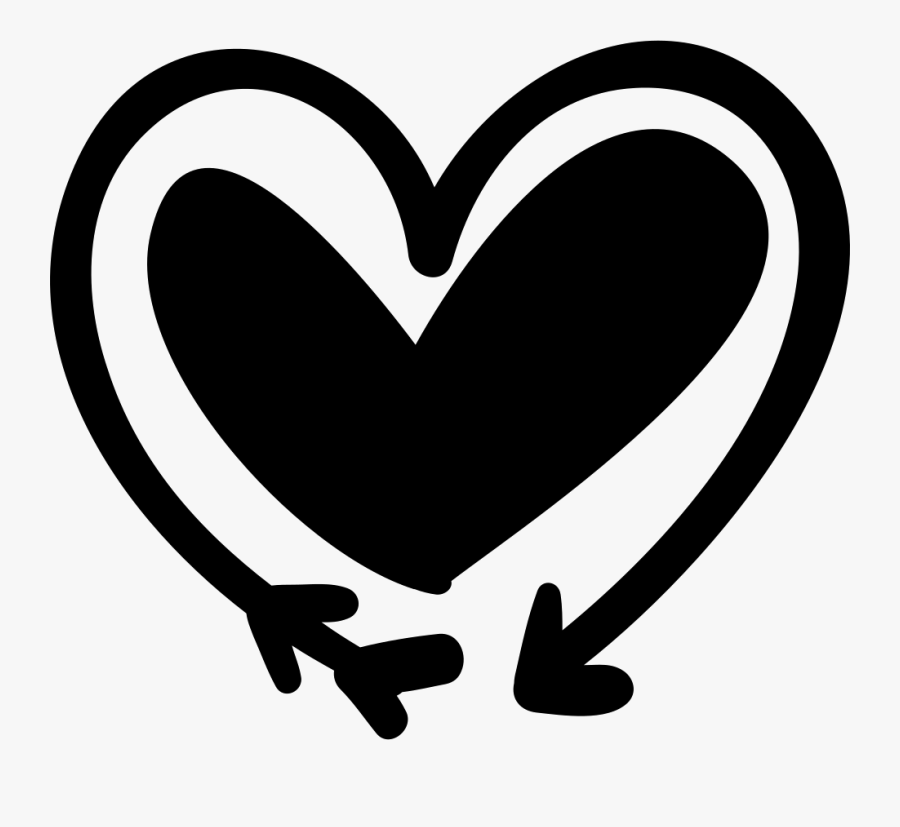 Arrow And Heart Doodle Svg Png Icon Free Download - Transparent Love Icon Png, Transparent Clipart