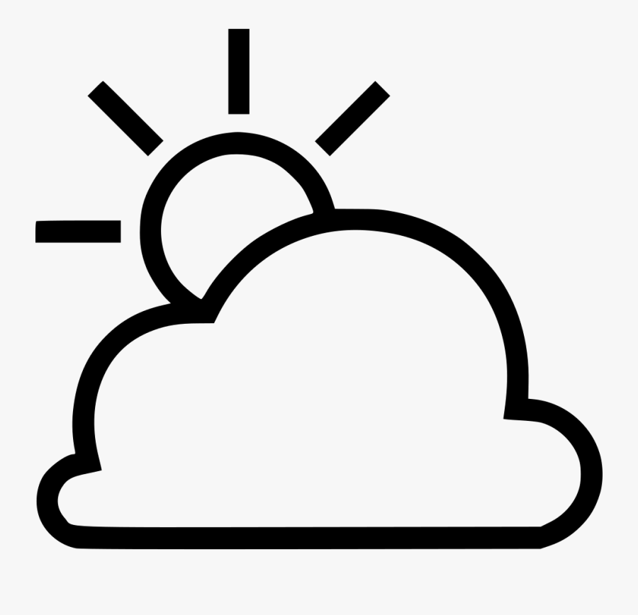 Partly Cloudy - Clip Art Black And White Partly Cloudy, Transparent Clipart