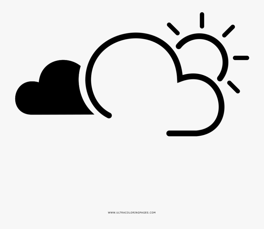 Partly Cloudy Coloring Page - Clima Icon, Transparent Clipart