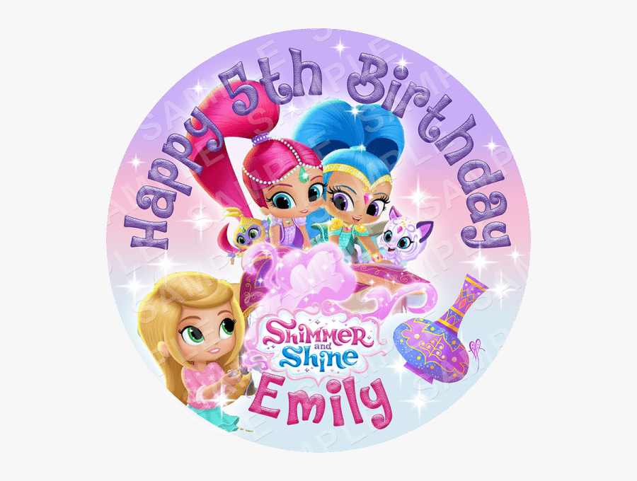 Shimmer And Shine Edible Cake Topper - Round Tag Shimmer E Shine, Transparent Clipart