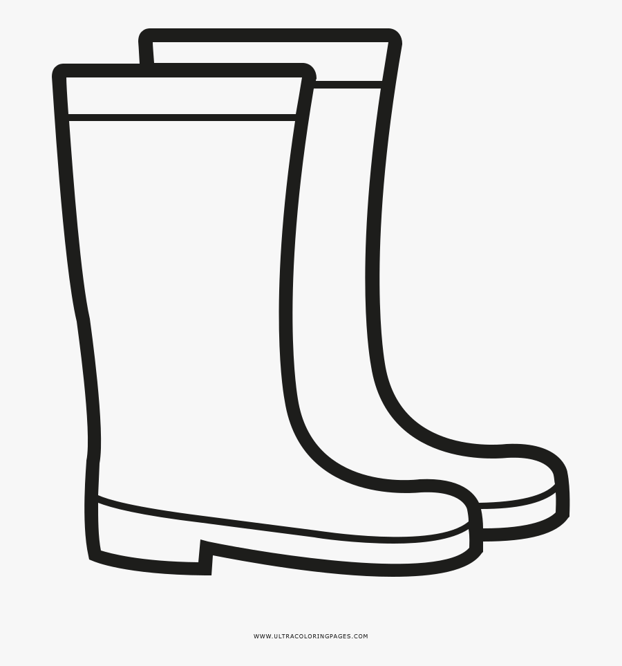 Rainboots Clipart Black And White, Transparent Clipart