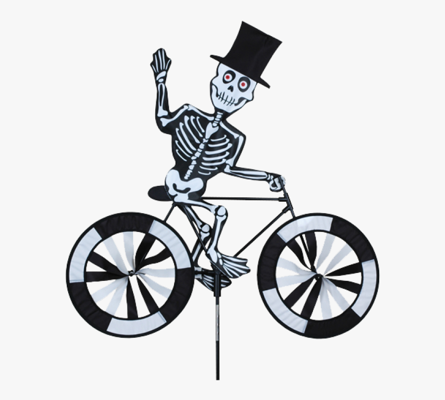 Image Of Skeleton On A Bicycle/bike Spinner - Halloween Bicycle, Transparent Clipart