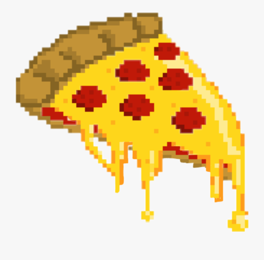 Transparent Cheese Pizza Clipart - Pizza Slice Pixel Art, Transparent Clipart