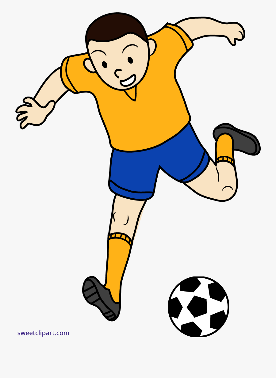 Kid Soccer Player Clipart - Playing Soccer Clip Art, Transparent Clipart