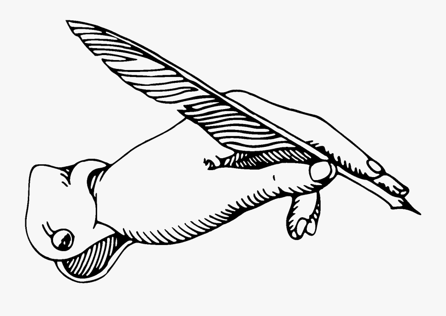Clip Art Quill Drawing - Pen With Hand Clipart, Transparent Clipart
