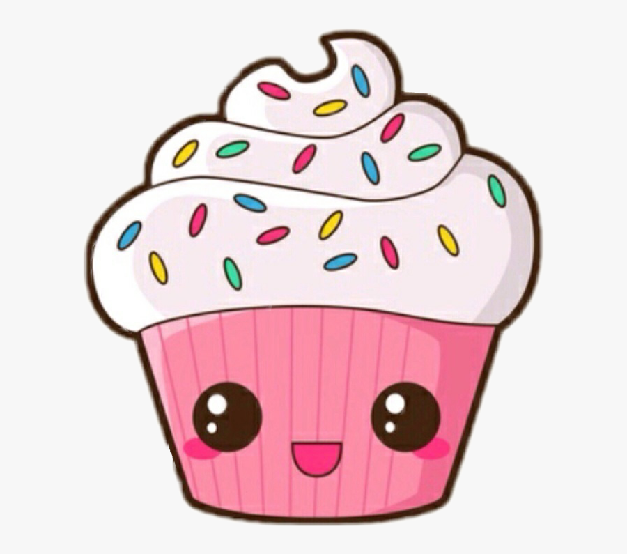 Transparent Sweets Clipart - Cute Kawaii Cupcake Cartoon, Transparent Clipart