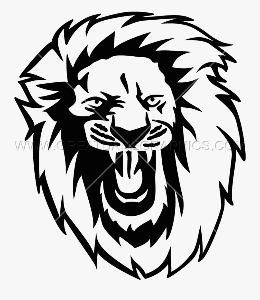 Transparent Lion Clipart Black And White - Transparent Lion Head Lion