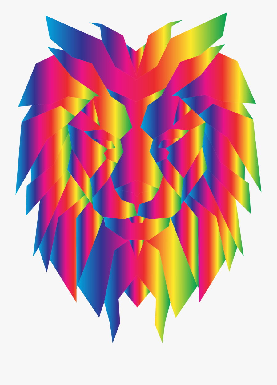This Free Icons Png Design Of Prismatic Polygonal Lion - Portable Network Graphics, Transparent Clipart