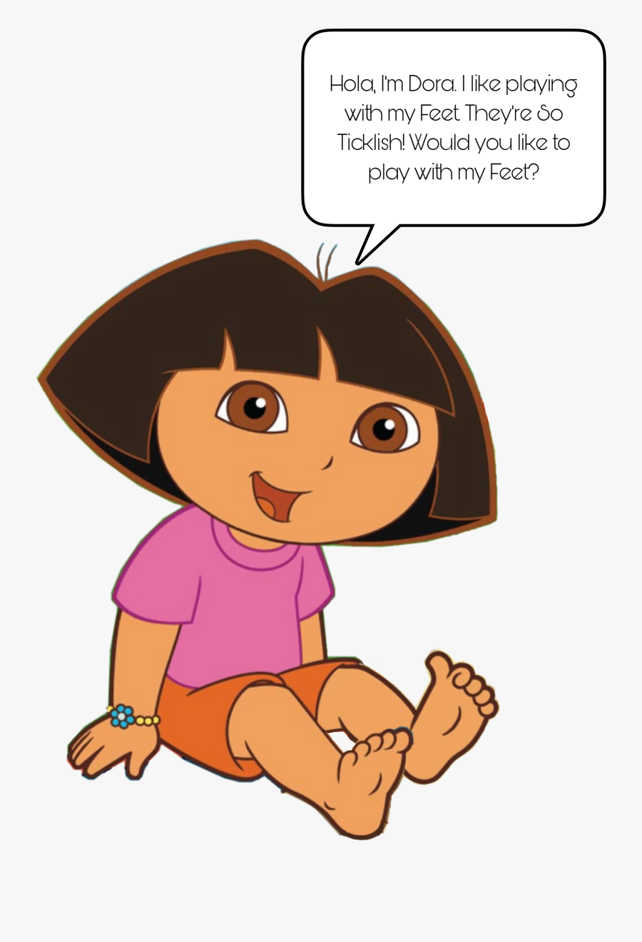 Transparent Tickles Clipart - Dora The Explorer Dora Feet, Transparent Clipart