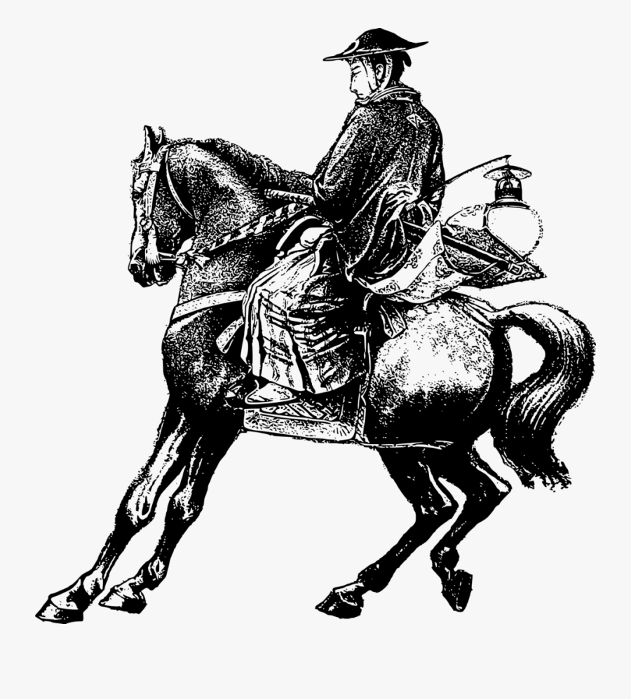 Samurai Man On A Horse - Samurai Man On Horse, Transparent Clipart