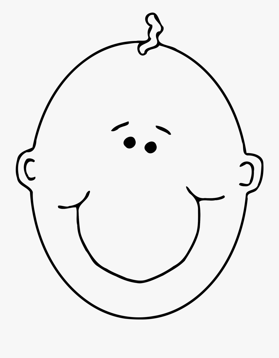 Onlinelabels Clip Art - Baby Face Clipart Black And White, Transparent Clipart