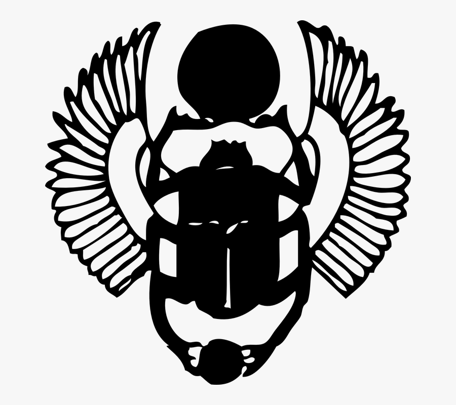 Scarab Black Egyptian Ancient Beetle Amulet Art - Egyptian Scarab Png, Transparent Clipart