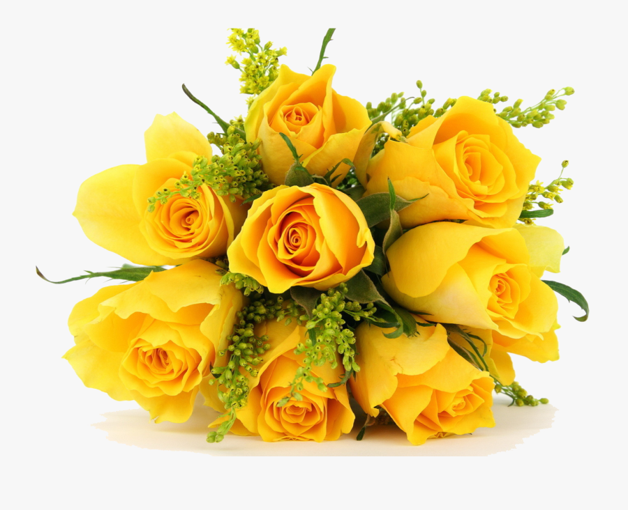 Bouquet Flowers Png - Bunch Of Yellow Rose Flowers, Transparent Clipart