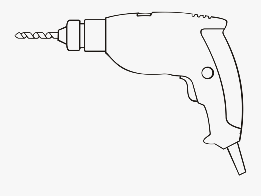 Outline Medium Image Png - Electric Drill Machine Drawing, Transparent Clipart
