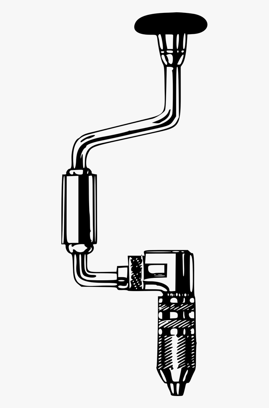 Drawing Of Hand Drill, Transparent Clipart