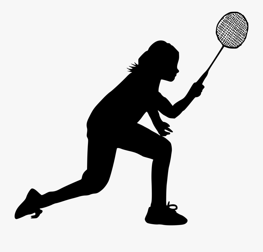 Silhouette Badminton Sport Clip Art - Transparent Background Badminton Clipart, Transparent Clipart