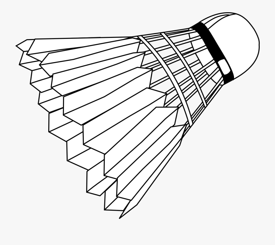 Line Art,angle,area - Shuttlecock Clipart Black And White, Transparent Clipart