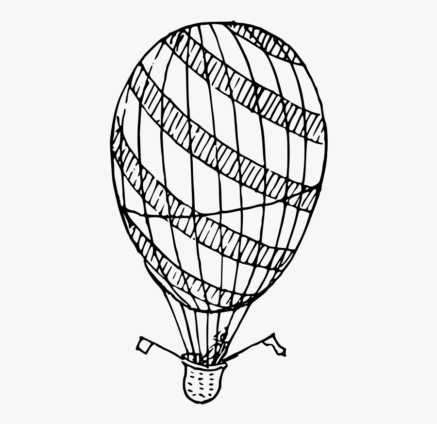 Hot Air Balloon Clipart Toy - Line Art, Transparent Clipart