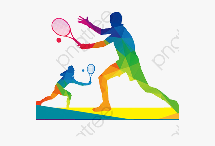 Competition Cartoon Hand Painted Category - Lawn Tennis Silhouette Png, Transparent Clipart