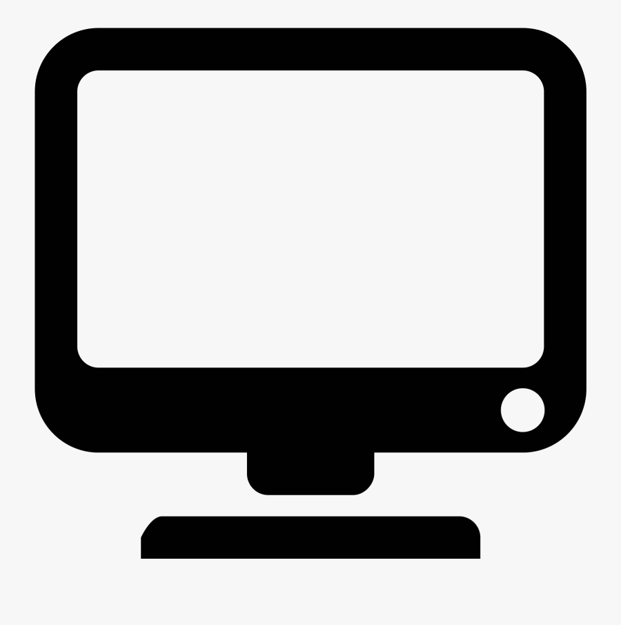 Vector Screen Monitor Icon Banner Royalty Free - My Computer Icon White, Transparent Clipart