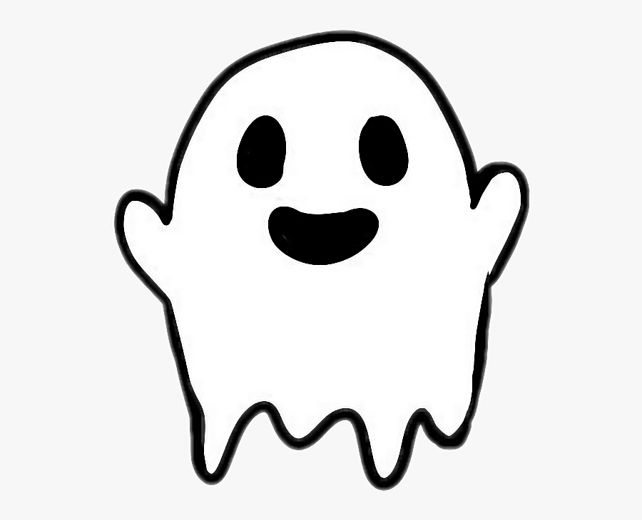 Transparent Cute Ghost Png - Sticker Tumblr Transparent Black, Transparent Clipart