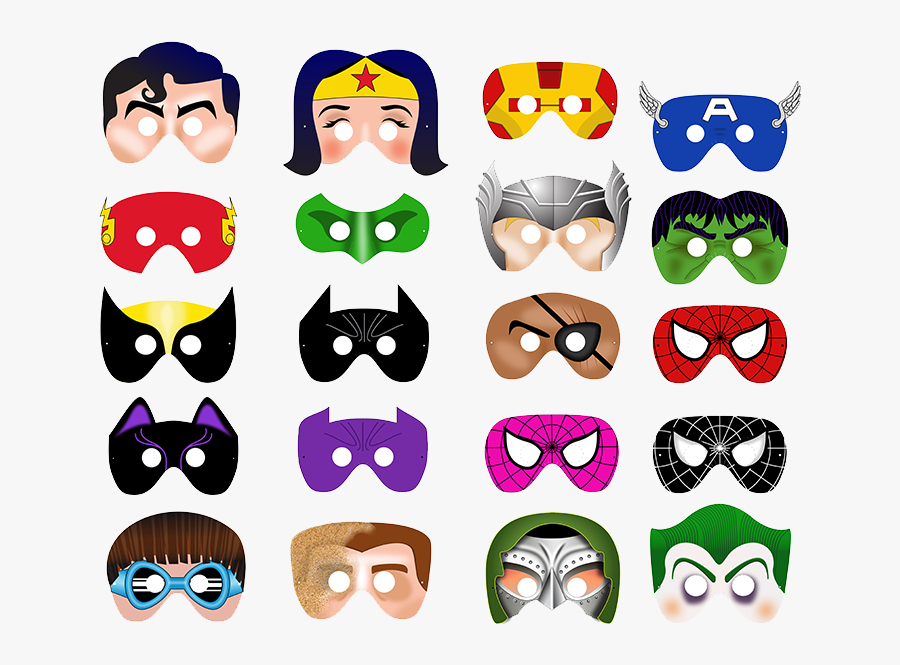 Halloween Superheroes Clipart - Super Hero Masks Clip Art, Transparent Clipart