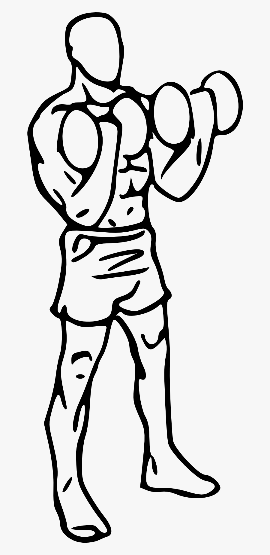 Muscle Clipart Bicep Curl - Dumbbell Bicep Curl Drawing, Transparent Clipart