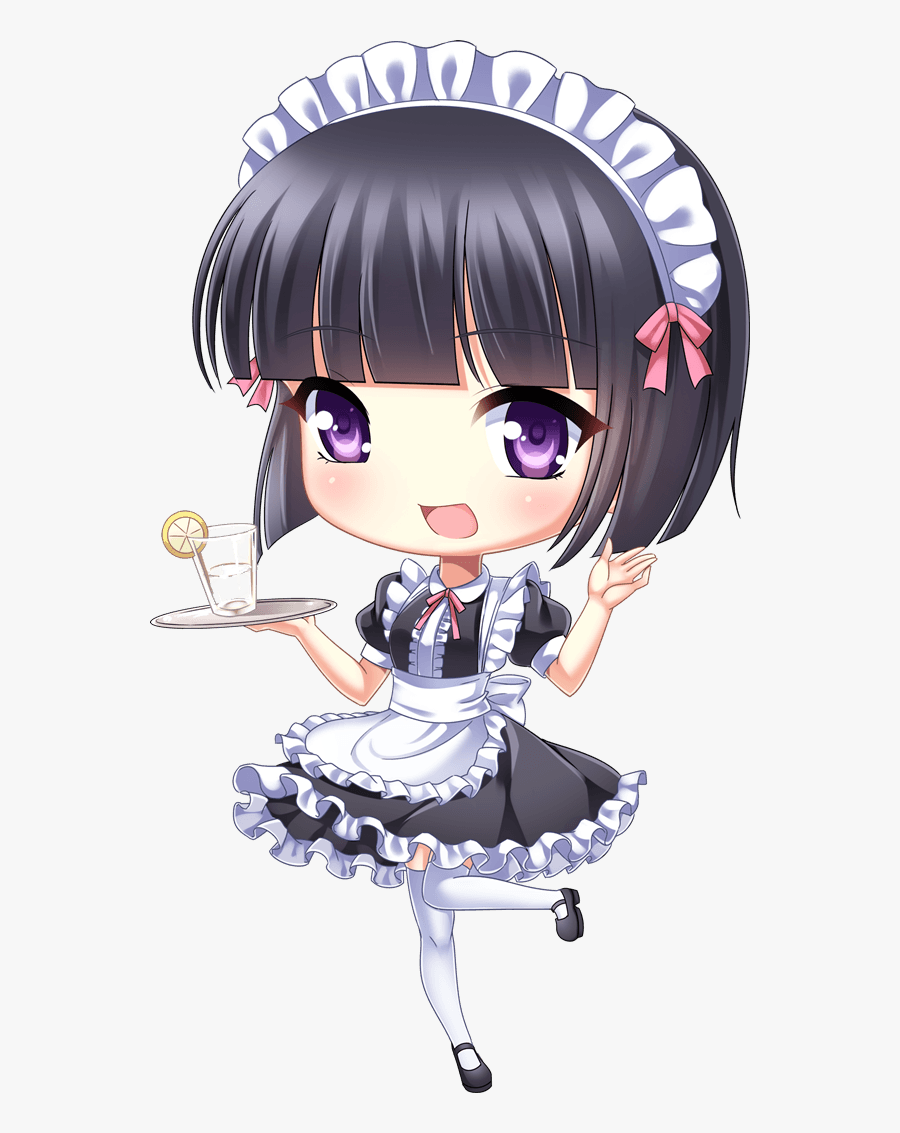 Anime Maid Clipart - Maid Anime Chibi Png, Transparent Clipart