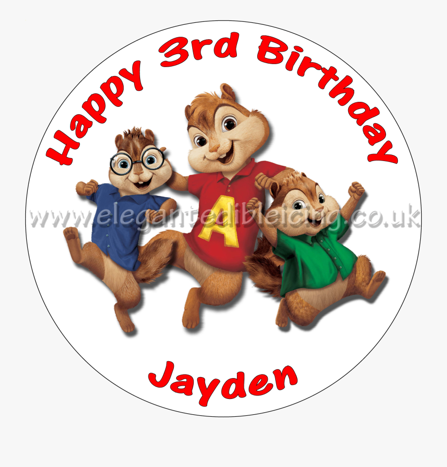 Alvin And The Chipmunks Cake Topper Personalised Edible - Cartoon, Transparent Clipart