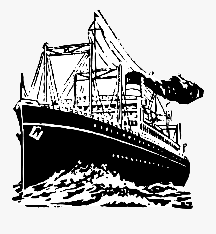 Boat Clipart Toy - Black And White Ship, Transparent Clipart