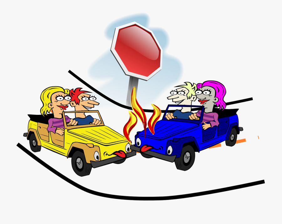 Crash, Car Accident, Stop Sign, Car, Protection - Road Safety Poster And Slogan, Transparent Clipart