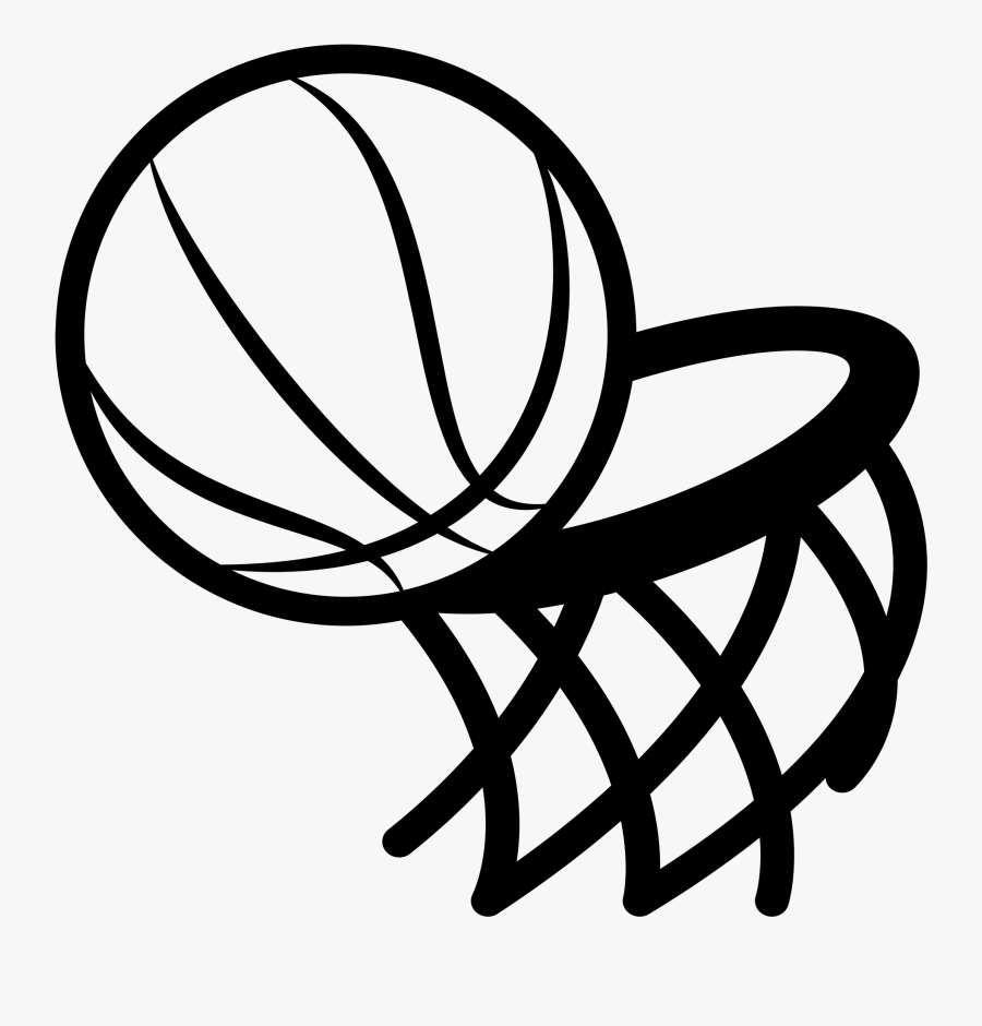 Graphic Freeuse Basketball Hoop Black And White Clipart - Basketball And Hoop Svg, Transparent Clipart