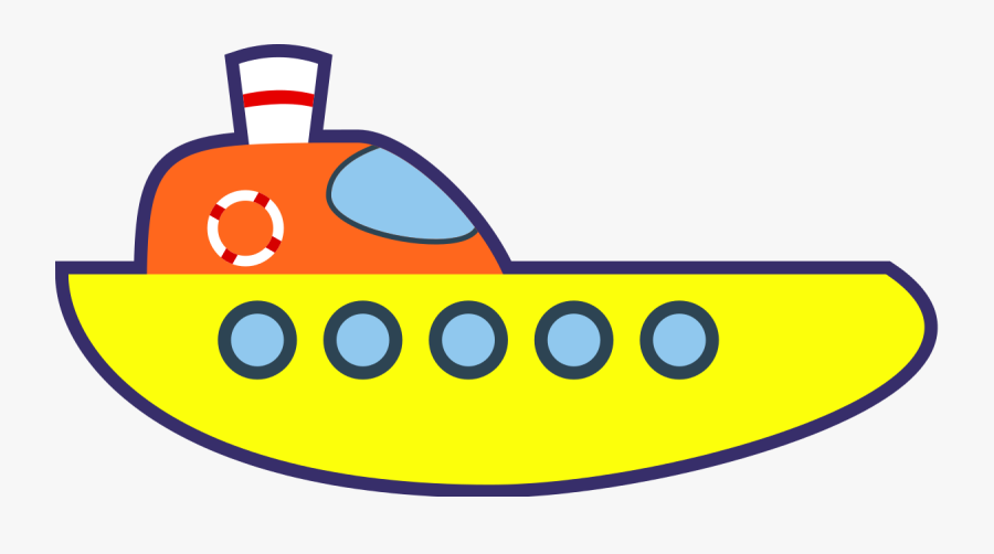 Boat - Clip - Art - Yellow Ship Cartoon, Transparent Clipart