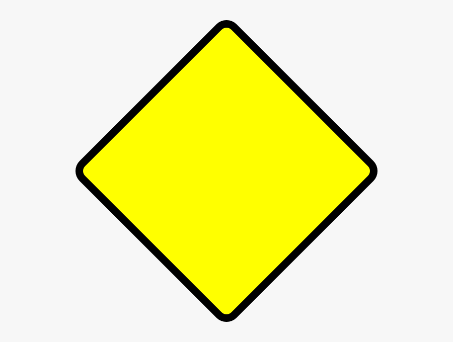 Vector Royalty Free Stock Blank Street Road Sign - Blank Yellow Caution Sign, Transparent Clipart