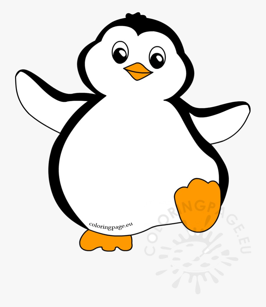 Penguin Clipart Funny Dancing Coloring Page Transparent - Penguinclip Art, Transparent Clipart