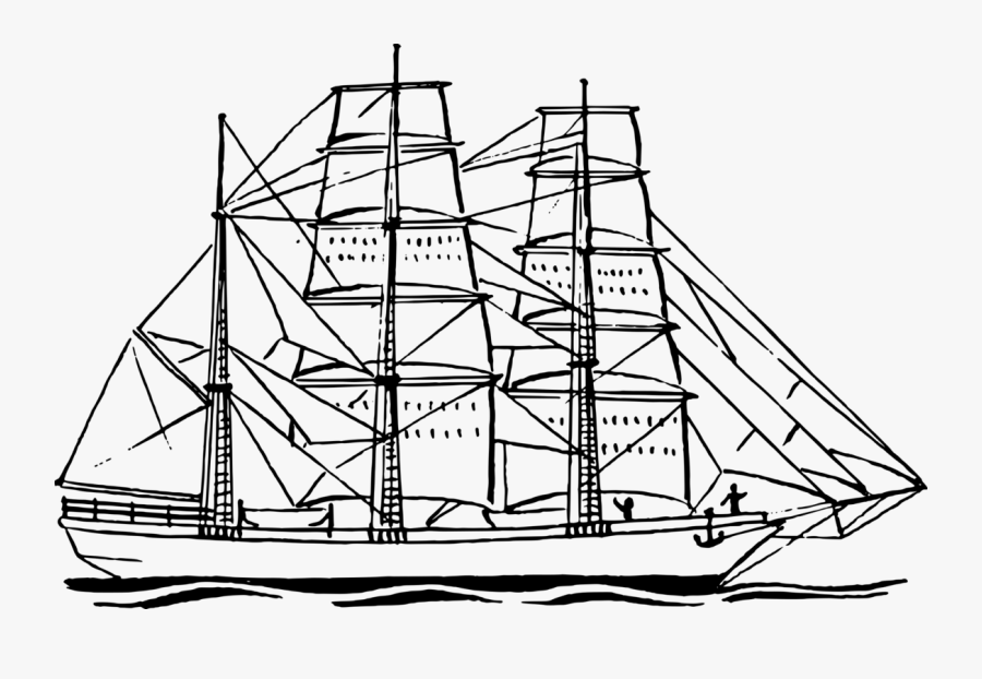 Drawing Boats Black And White Huge Freebie Download - Black And White Ship, Transparent Clipart