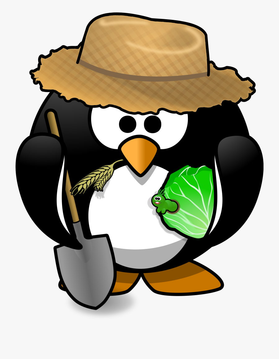 Clipart - Farmer Penguin - Happy Birthday Penguin Clip Art, Transparent Clipart