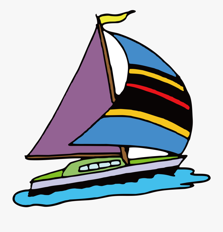 Ship Cartoon Clip Art - Sail Cartoon Png, Transparent Clipart
