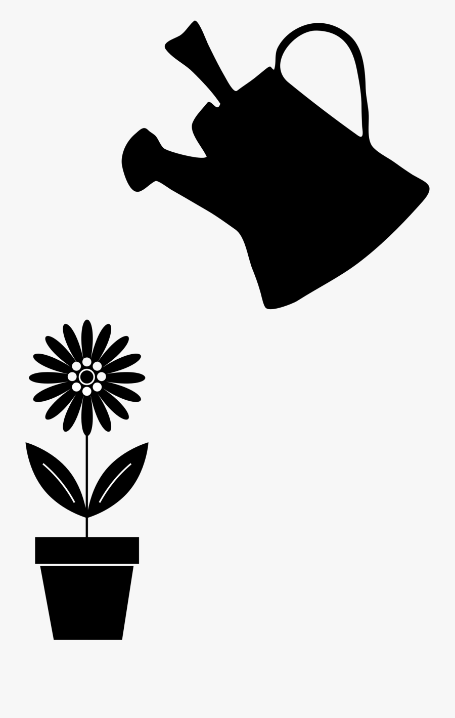 Watering Can Clipart May Flower - Clipart Flower Pot Silhouette, Transparent Clipart