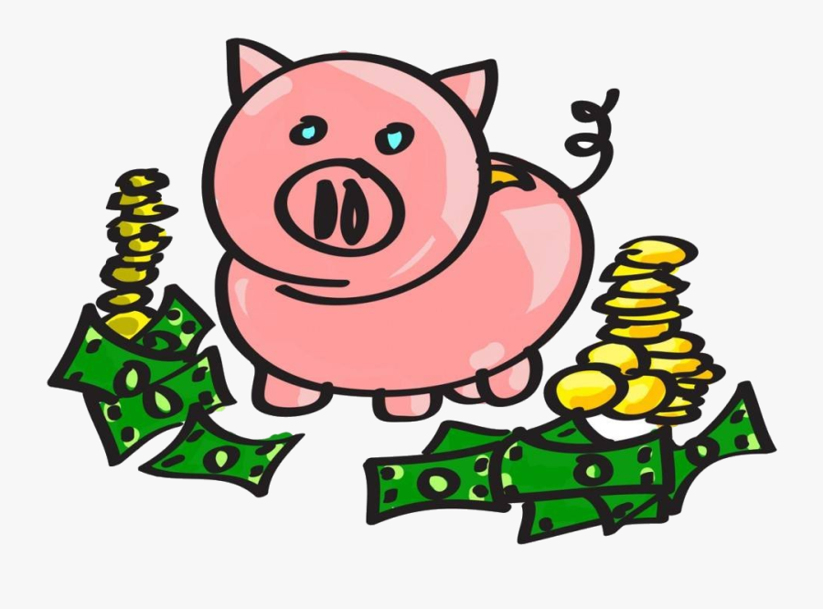 Money Clip Art Clipart Fans Transparent Png - Clipart Piggy Bank Money, Transparent Clipart