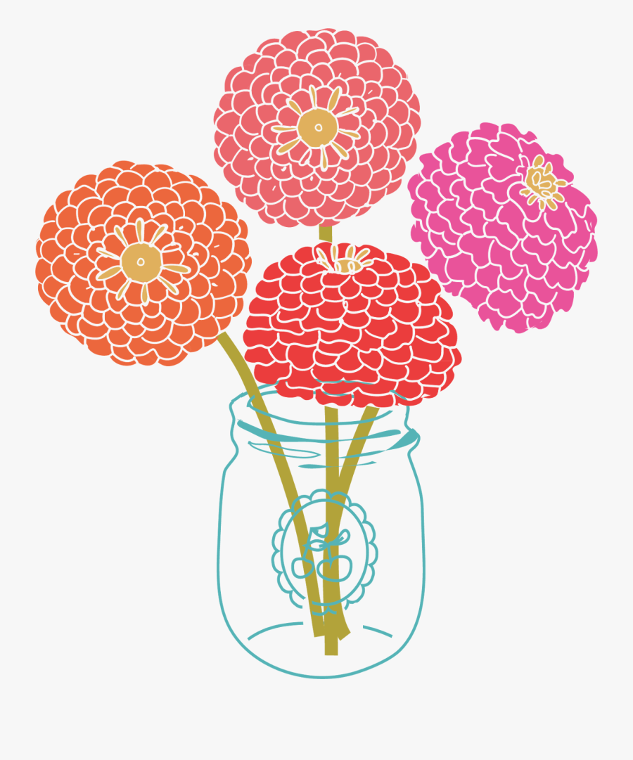 Mason Jar String Nail - Modern Floral Clip Art, Transparent Clipart