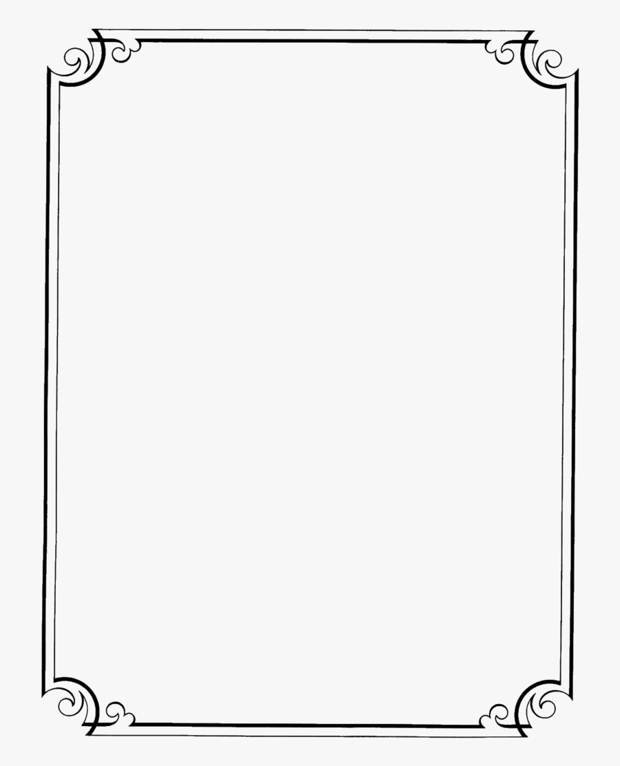 Fancy Page Borders - Simple Outline Designs For Paper, Transparent Clipart