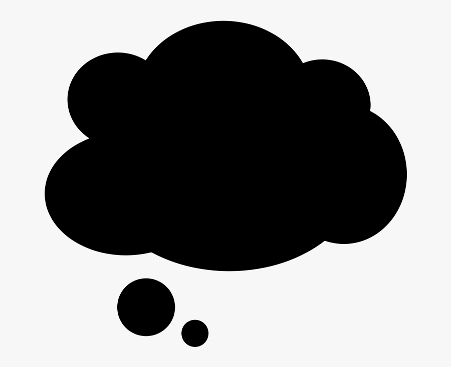 Thinking Cloud Clipart Black And White - Thought Bubble Silhouette Png, Transparent Clipart