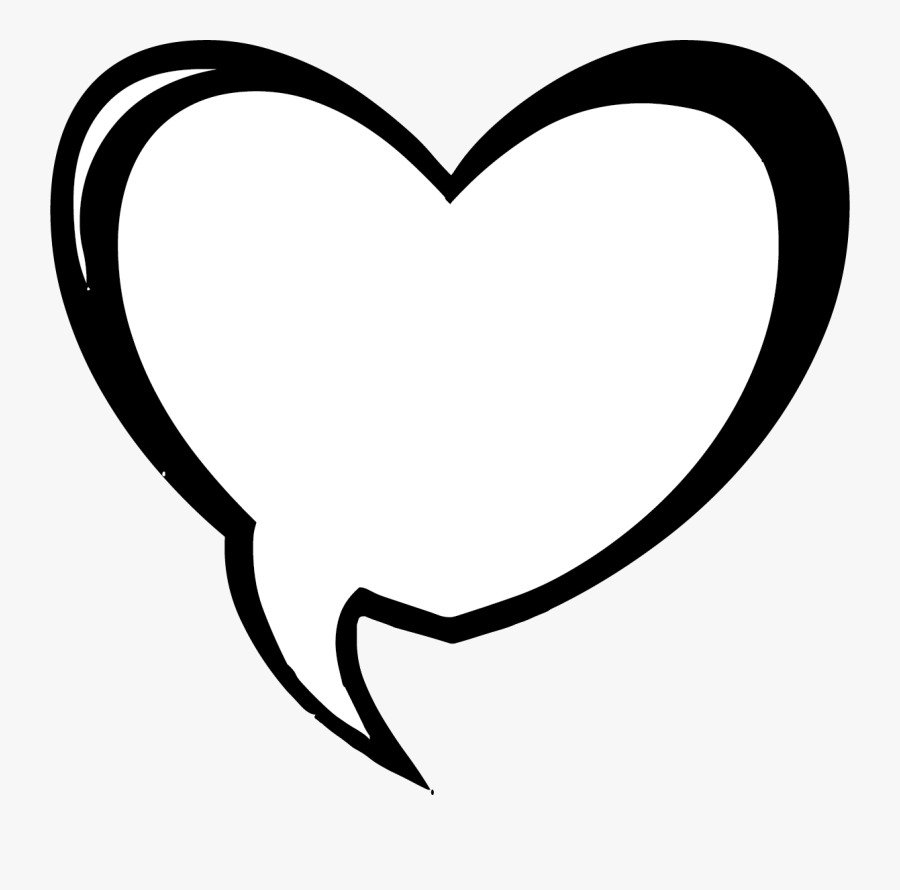 Student Thinking Clipart Tiny - Heart Shaped Speech Bubble, Transparent Clipart